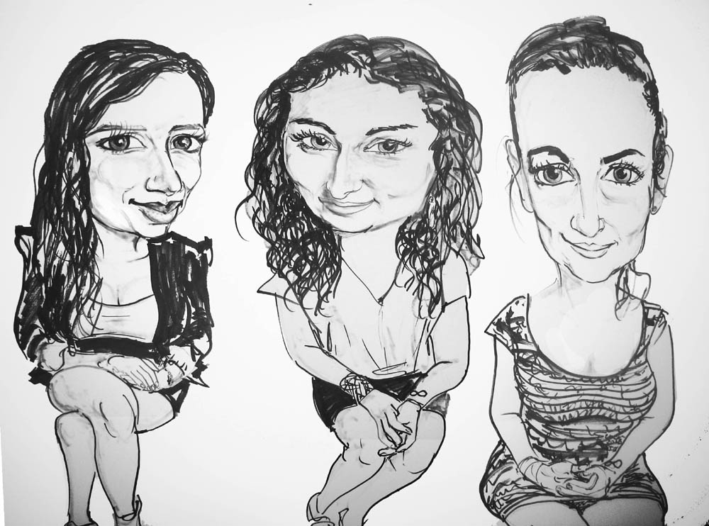 caricature girls